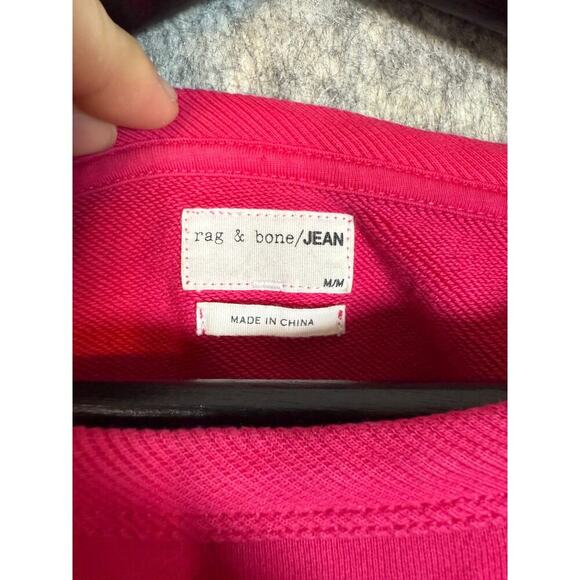 Rag & Bone Womens Pink Medium Cropped Long Sleeve Top FLAWED - Picture 4 of 8